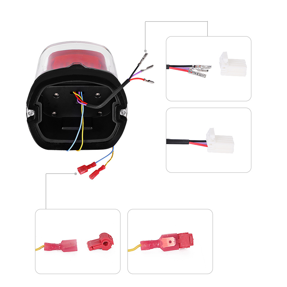 Fanale Posteriore LED Per Moto Kawasaki Ninja 250R (2008-2012) - Nero, Con Indicatori Integrati