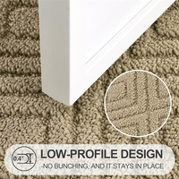 Tapis de porte gris uni en polypropylène tufté, antidérapant, absorbant, lavable, à profil bas, pour attraper la saleté à l'intérieur, pour l'entrée