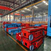 Plateforme élévatrice à ciseaux hydraulique alimentée par batterie LEO LEOJZ, véhicule de travail en hauteur, acier au carbone, 14 m, capacité de 4 personnes, pliable