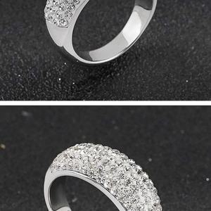 Bague en acier inoxydable pour femme, bijoux fantaisie, bague en cristal, zircone cubique, bague d'éternité, bague de fiançailles, alliance pour femme - Product Image 4