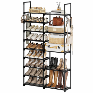 Étagère à Chaussures Métal 10 Niveaux – Range 30 Paires – Gain De Place 151 Cm – NEUF