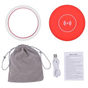 Hailicare Miroir cosmétique circulaire portable à LED, mini miroir de maquillage, 3 niveaux de luminosité réglables, miroir de voyage, charge USB sans fil - Product Image 3