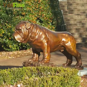 Декоративная литая в натуральную величину скульптура животных Бронзовая статуя питбуля собака поставщик