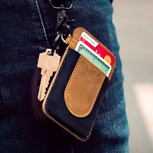 Boshiho Customized Leather Slim Pouch <b>Wallet</b> Keychain <b>Card</b> <b>Holder</b> Short <b>Card</b> <b>Holder</b> <b>Wallet</b> - Product Image 6