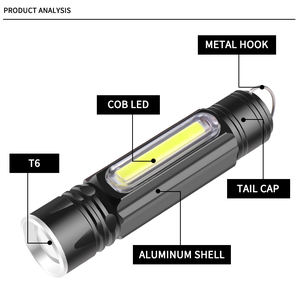 Linterna LED WOSEN Recargable por USB, de Plástico ABS, para Emergencias al Aire Libre, Camping, Pesca, con Luces de Trabajo COB - Product Image 2