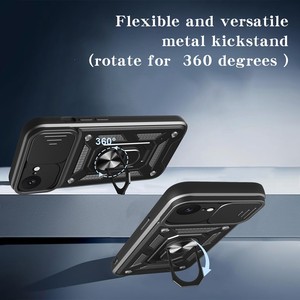 Funda protectora de teléfono para cámara con ventana deslizante a prueba de golpes con soporte de anillo para iPhone 16E 16 Pro <span class=keywords><strong>Max</strong></span> 15 14 Plus 13 Pro - Product Image 2