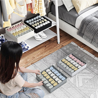 Bacs de rangement carrés en tissu écologiques pour la maison, pliables, en non-tissé, avec poignées, logo personnalisé pour le rangement dans les placards