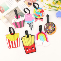 Étiquettes de bagages en PVC personnalisées avec logo, en caoutchouc souple 3D, motif avion de dessin animé, pour voyages, vente en gros