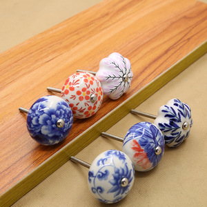 JAYA Boutons d'armoire de luxe en <span class=keywords><strong>porcelaine</strong></span> de forme ovale pour tiroirs d'enfants Poignées de tiroir en or pour armoires de <span class=keywords><strong>cuisine</strong></span> Poignées de meubles d'armoire - Product Image 2