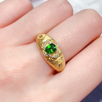Hot Sale Custom 925 Sterling Silver Unisex Natural Diopside Ring 4*5mm Luxury Fashion Party Birthday Anniversary Gift OEM ODM