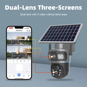 Eseecloud 3屏<span class=keywords><strong>2</strong></span>镜头4g无线太阳能电池板低功率PTZ摄像机4k闭路电视户外安全4g sim卡太阳能摄像机 - Product Image 2