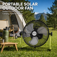 Ventilateur électrique efficace de 16 pouces, ventilateur de sol de 25 W avec télécommande, autonomie de 4 à 10 heures, idéal pour une utilisation en extérieur et à la maison