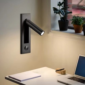 Lampe murale de chevet moderne de style nordique, corps métallique, pour chambre à coucher, lecture, éclairage encastré orientable avec interrupteur - Product Image 5