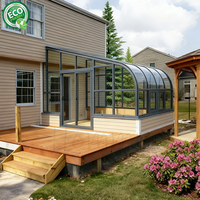 Véranda préfabriquée quatre saisons, structure en aluminium, toit en verre isolé, solarium