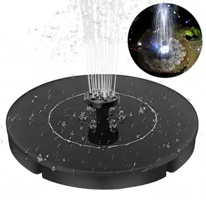 Solar Fountain 4 in 1 Nozzle 2.4W Powered Fountain Pump with 4 Water Styles for Bird Bath Pools