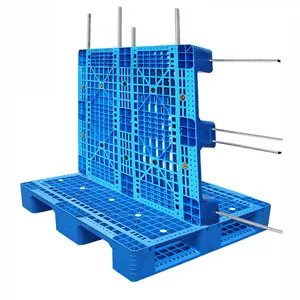 Palettes en plastique de stockage en entrepôt de grandes palettes empilables en HDPE à 3 canaux robustes