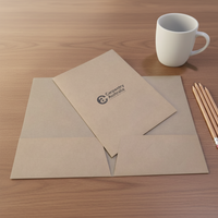 Carpeta de Presentación A4 de Papel Kraft 100% Reciclado, Carpeta de Archivos Marrón para Oficina con Diseño de Dos Bolsillos, Producto de Caja de Cartón