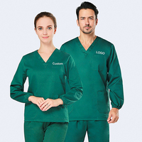 Blouse chirurgicale médicale personnalisée avec poche poitrine à nouer en V, uniforme de travail hospitalier, vêtements pour médecins et infirmières, détection d'aiguilles, sans couture