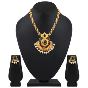 Kundan — ensemble de bijoux en perles de paon, collier de mariée, mode, vente en gros,