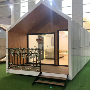 Maison modulaire de luxe pour <span class=keywords><strong>les</strong></span> vacances, maison préfabriquée en verre triangulaire/maison en bois - Product Image 1