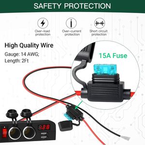 Divisor de enchufe de encendedor de cigarrillos 192W 2 adaptador de enchufe cargador <span class=keywords><strong>USB</strong></span> de coche de múltiples puertos - Product Image 6