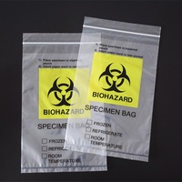 Pochette d'échantillonnage en plastique transparente personnalisée avec fermeture éclair et poche pour documents, sac à spécimens à 3 couches pour risques biologiques, pour laboratoire, hôpital, produit