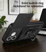 Étui de protection rotatif à 360° avec anneau pour HUAWEI Honor 600 Smart/600 Lite/X6D/Play 60A/Play10A, coque arrière blindée avec fenêtre coulissante et béquille