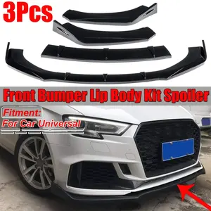 3x Auto Voorbumper Lip Body Kits Spoiler Lip Diffuser Deflector Lippen Beschermer Cover Voor Audi A6 C6 C5 Q7 A4 B5 Q5 A5 A7 A3 8P
