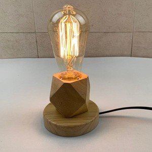 E27 đèn bằng gỗ cơ sở gỗ cao su đường kính 12cm/14.5cm ON-OFF bầu không khí ổ cắm Cổ Điển Retro nỗi nhớ bảng đèn cơ sở - Product Image 6