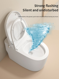 Nouvelle conception <span class=keywords><strong>de</strong></span> toilette intelligente à commande électronique automatique, chauffage céramique, allongée, blanche, à chasse d'eau au sol - Product Image 3