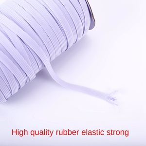Fábrica Atacado Branco Herringbone Estilo Racing <span class=keywords><strong>Belt</strong></span> 1cm Flat <span class=keywords><strong>Elastic</strong></span> High <span class=keywords><strong>Elastic</strong></span> <span class=keywords><strong>Rubber</strong></span> Band para Vestuário Acessórios - Product Image 2