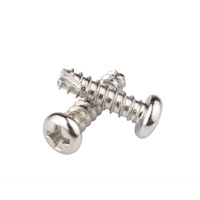 Vis à tarauder à tête ronde à empreinte cruciforme métrique en acier au carbone, à pointe tranchante, nickelée, grade 2