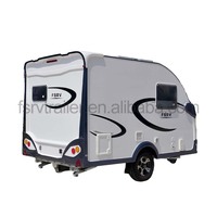 Nouvelles mini-caravanes de luxe pour 1-2 personnes, utilisation en voyage, remorque de camping tout-terrain avec salle de bain