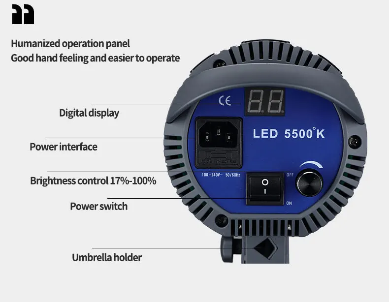 Photography Lighting Studio LED Video Light Continuous Bowens Mount with Remote Control