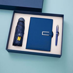 Custom Diary Leather A5 Notebook <b>Journal</b> for Set Promotional Business Corporate Note Book with Pen Automatic Umbrella Gift Sets - Product Image 2