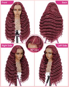 Venta al por mayor # 4/27 Color Destacado HD Transparente para Peluca con Frente de Encaje Birmano para Cabello Humano Virgen Natural 100% Rizado Negro Natural - Product Image 2