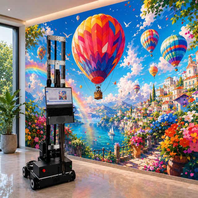 Factory Price 3D Vertical Wall Printer Machine I3200/DX7 High Precision Inkjet Mural Printing Indoor Outdoor Advertising