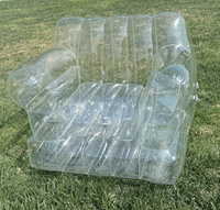 Chaise longue gonflable de chaise simple transparente de PVC pour des loisirs en plein air