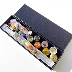 Bulk Wholesale Healing Energy Pure Gem Natural Crystal Semi-precious Chakras 7 Stone Crafts love Yoga Meditation Prayer Gift Set