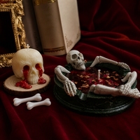 Handgefertigte Premium Duftkerzen mit Gotischem Skelett-Badezimmer-Design Wiederverwendbarer Aschenbecher Neuartige Kerzen für Halloween-Tischdekoration
