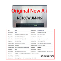 Écran LCD d'origine neuf A+ 16 pouces 1920*1200 EDP 30 broches NV160WUM N48 N41 N42 N43 N44 NH0 B160UAN03.3 NE160WUM N61 N62 N63