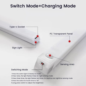 <span class=keywords><strong>LED</strong></span> sensore di movimento luce moderna sotto il Cabinet illuminazione ricaricabile Smart Bar per TV da cucina - Product Image 5