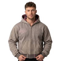 Sweat à capuche zippé 350 GSM 100 % coton avec broderie 3D, coupe oversize, style streetwear, épais, pour l'automne, personnalisable OEM ODM