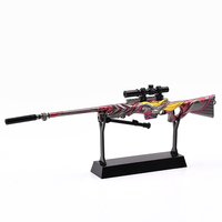 Брелок-модель игрушечного пистолета AWM Crimson Queen в игровом стиле, 23 см, из цинкового сплава, съемный, металлический