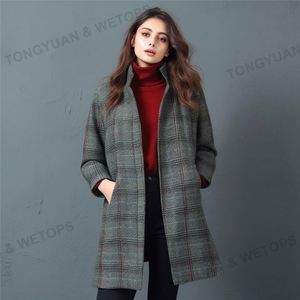 <strong>Womens</strong> <strong>Plus</strong> <strong>Size</strong> Clothing Autumn <strong>Plus</strong> <strong>Size</strong> <strong>Women's</strong> <strong>Coat</strong> Plaid Long <strong>Coat</strong> <strong>Women's</strong> Tweed <strong>Coat</strong> Casual Solid Quantity <strong>Waterproof</strong> Key - Product Image 4