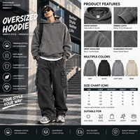 Ensemble sweat-shirt et pantalon de survêtement surdimensionné en molleton gris vintage, délavé au soleil, 450g, effet vieilli et délavé à l'acide