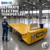 Chariot électrique à plateforme à quatre roues et direction assistée, 1 à 2 tonnes, robuste, à batterie, pour le transport de matériaux