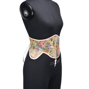 Height 15.5CM Women's Firm Plus Size Underwire Corset Front Busk Closure Back Tied <b>Waspie</b> <b>Belt</b> Breathable Lace Waistband - Product Image 1