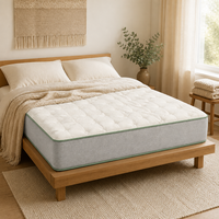 Matelas hybride en coton biologique et latex naturel à ressorts ensachés, taille Queen et King, écologique, certifié GOTS, hypoallergénique, enroulable, vente en gros