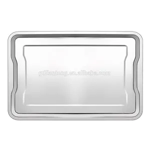 BBQ Baking Tray Food Storage Containers Factory Supplier Stainless Steel 201 Material Serving Tray with ear